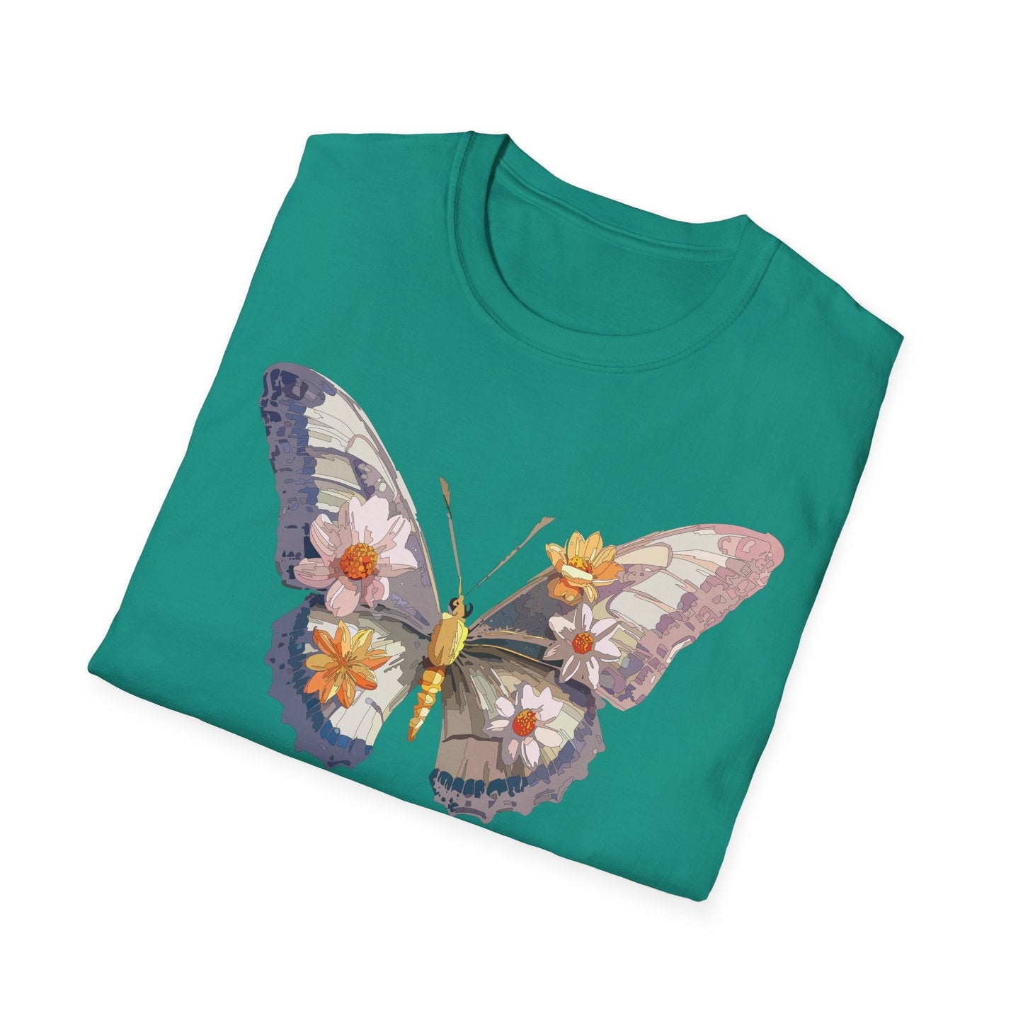 Butterfly Shirt Unisex Short Sleeve Tee Monarch Butterfly Design Gildan Softstyle 64000