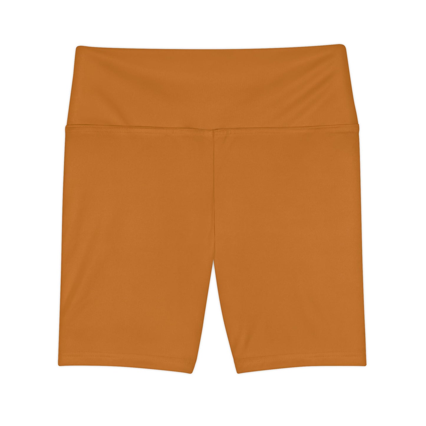 Ochre Orange Workout Shorts — High-Waist Women’s Biker Shorts (Solid Rust)