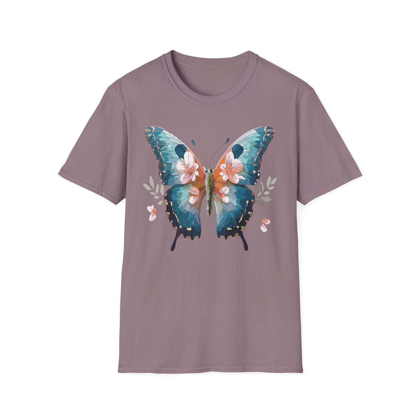 Butterfly Shirt Unisex T Shirt Monarch Butterfly Print Gildan Softstyle 64000 Cotton Tee Classic