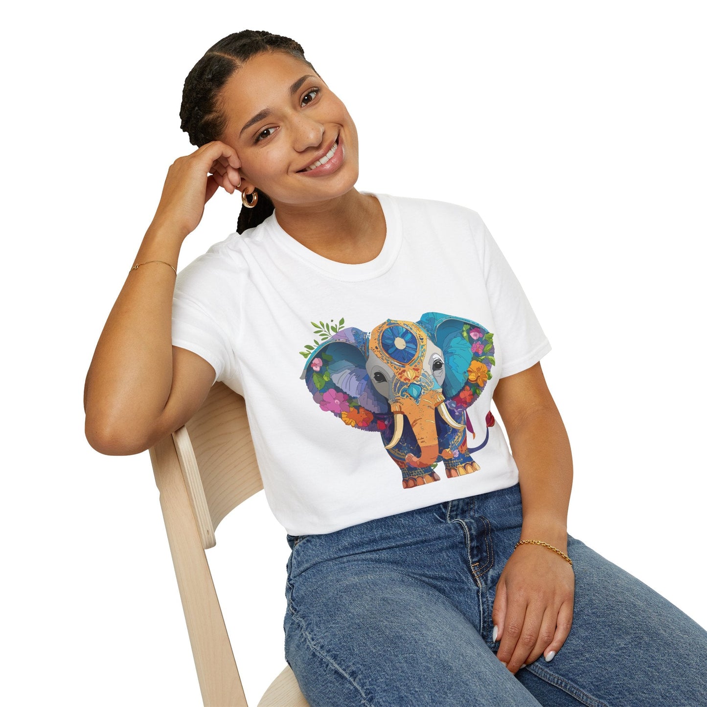 Elephant Graphic Shirt For Adults Unisex Softstyle Tee 100 Percent Cotton Gildan 64000