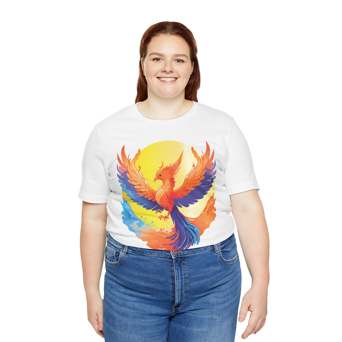 Fire Bird Graphic Unisex Cotton Bella+Canvas Tee with Art Animal Design ab53