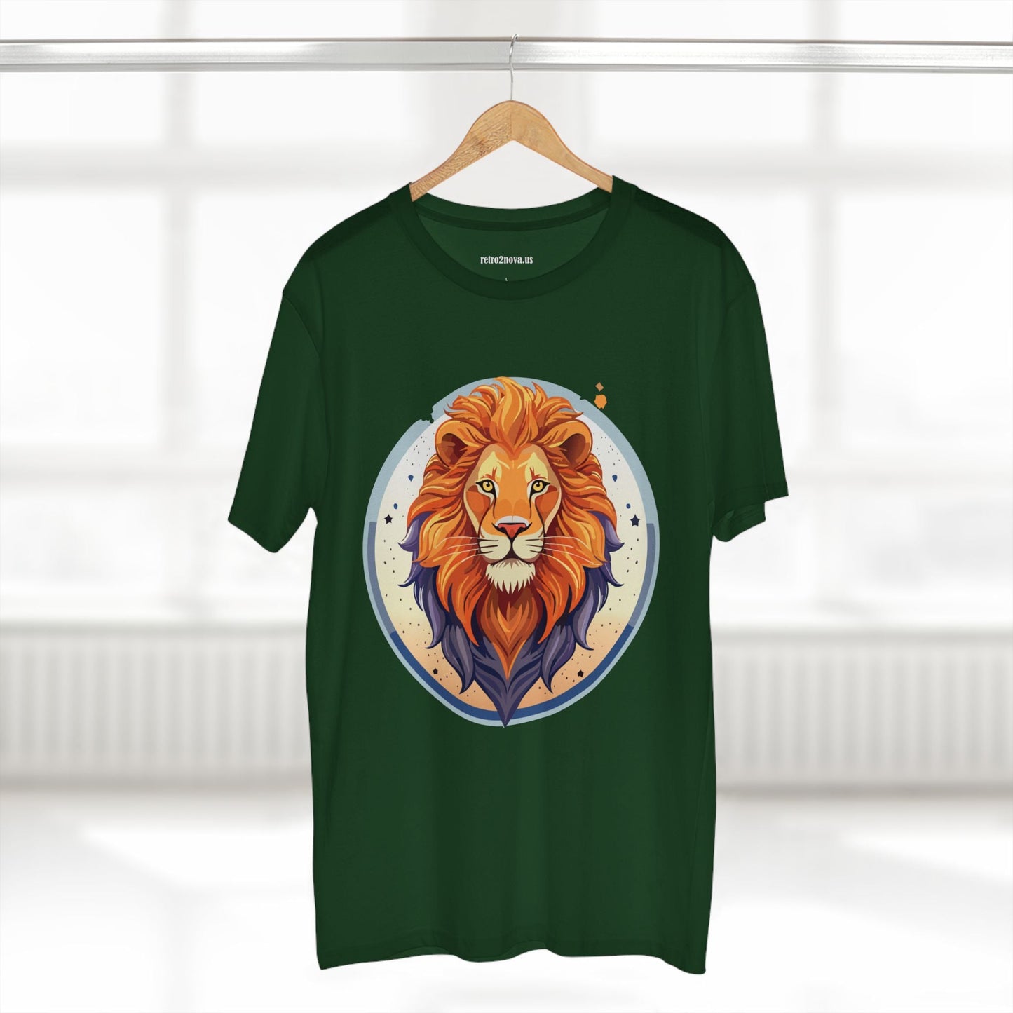 Unisex Premium Cotton Lion Art Tee Shirt By Retro2Nova Original Artwork Collection For Everyday Comfort