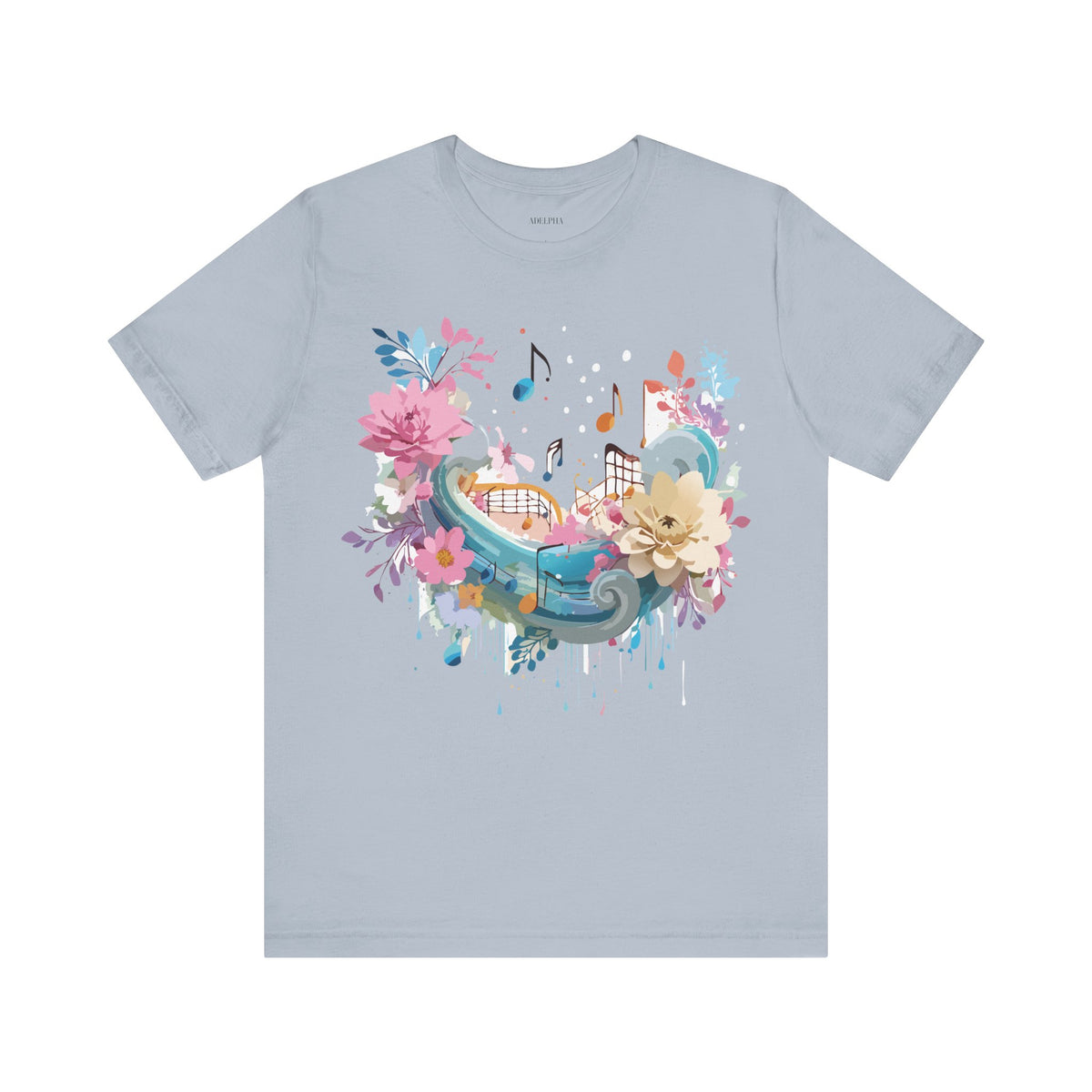 Music Graphic Unisex Cotton Bella+Canvas Tee with Art Design m172