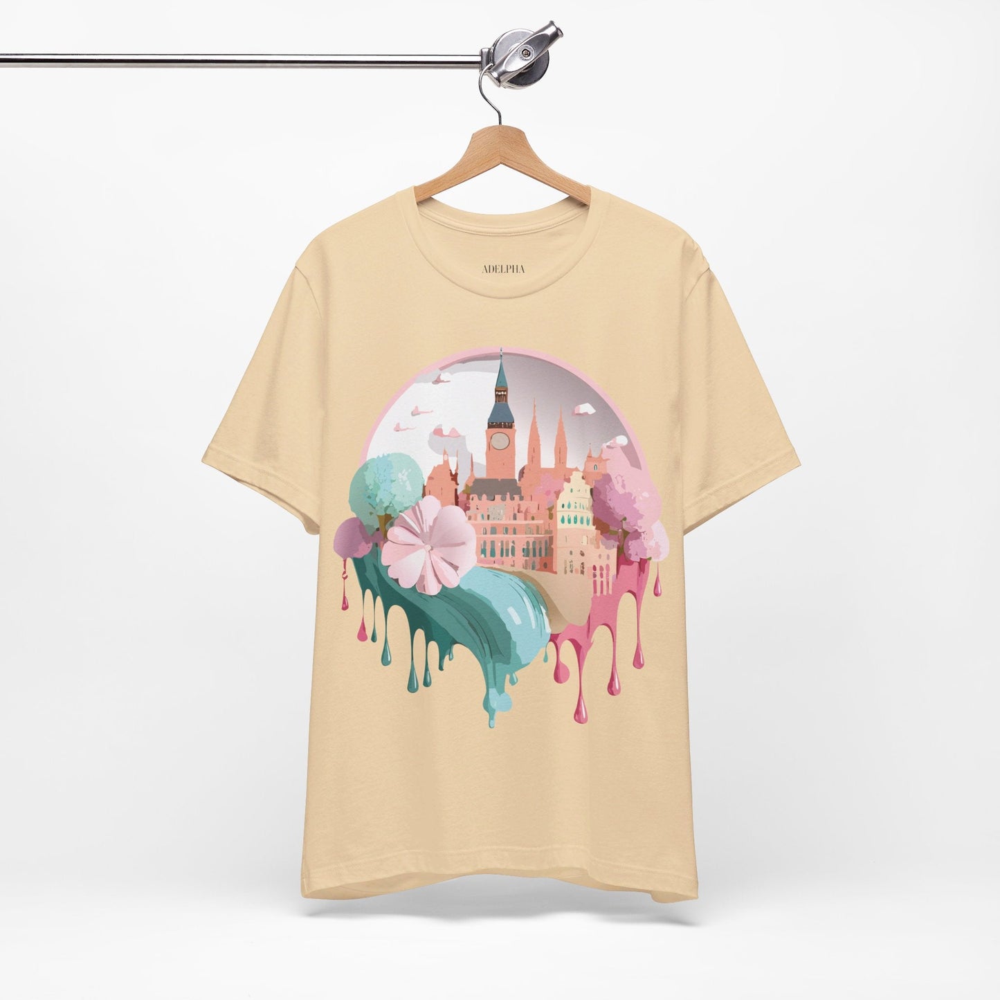 Prague Tourist Shirt Unisex Graphic Tee Featuring Vintage Inspired Art By Adelpha