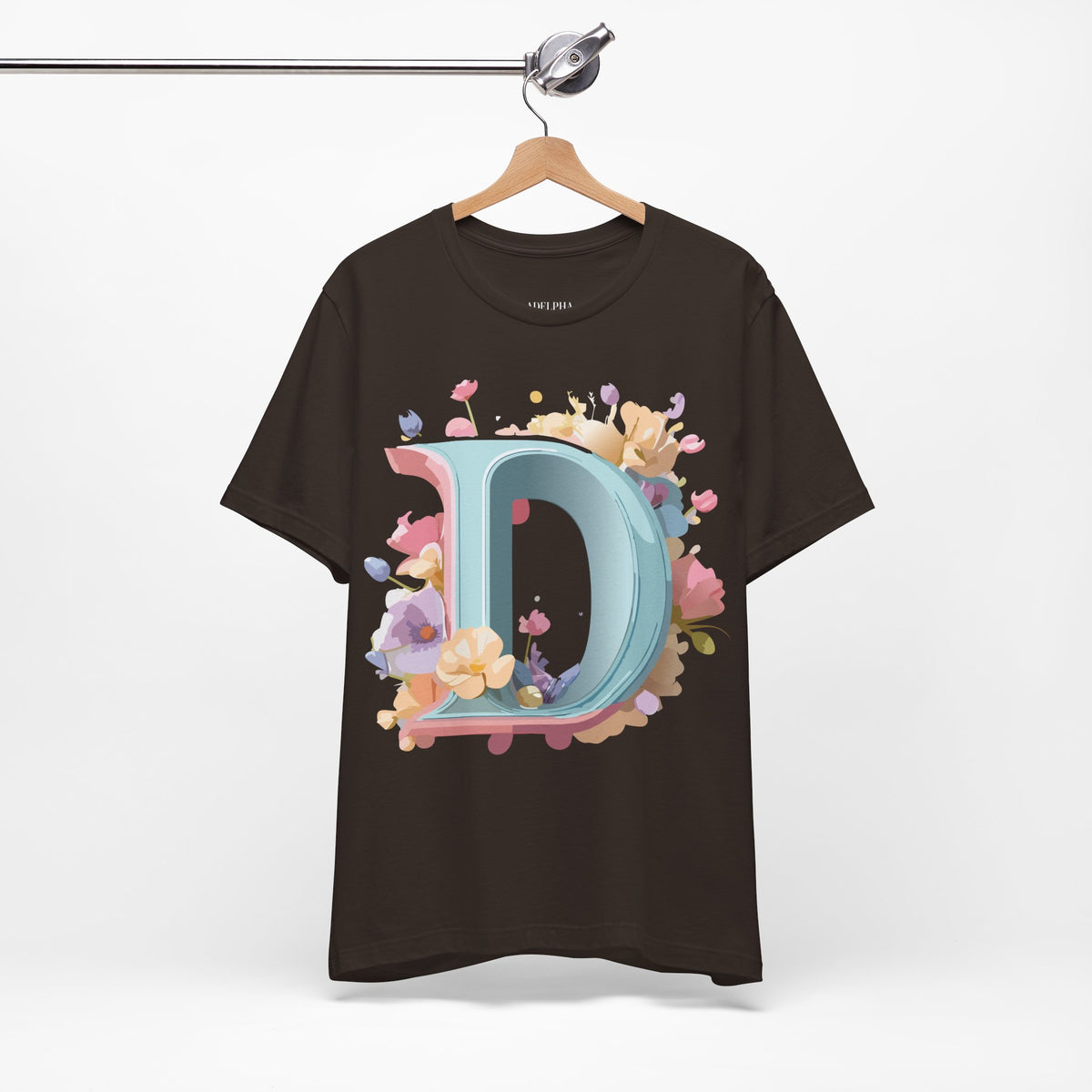 Letter D Graphic Unisex Cotton Bella+Canvas Tee with Art Letter Design