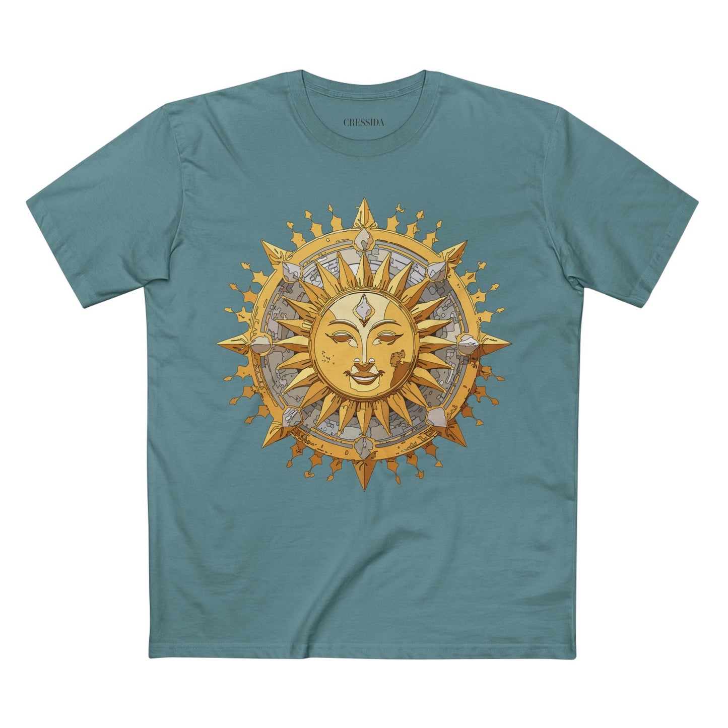 Gold Sun Graphic Unisex 100 Cotton T-Shirt with Golden Art Design 15