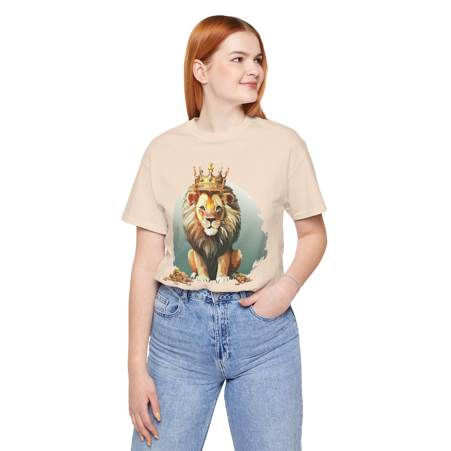 Regal Lion Short Sleeve Tee, Animal Shirt, Lion Tee, Unisex Top, Birthday Gift, Shirt with Animal design