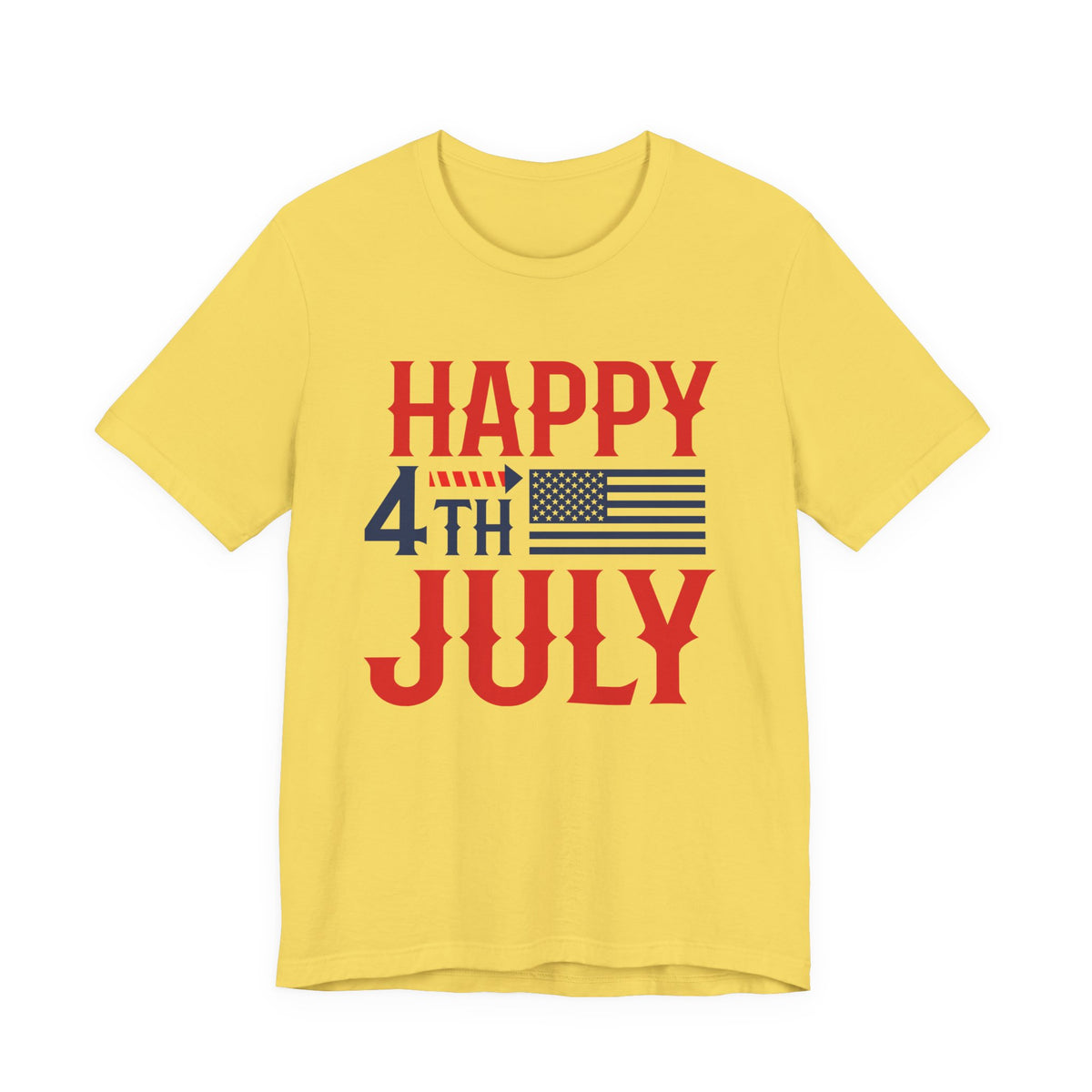 Happy 4th July American Flag T-Shirt Independence Day Patriotic Unisex Cotton Tee 011