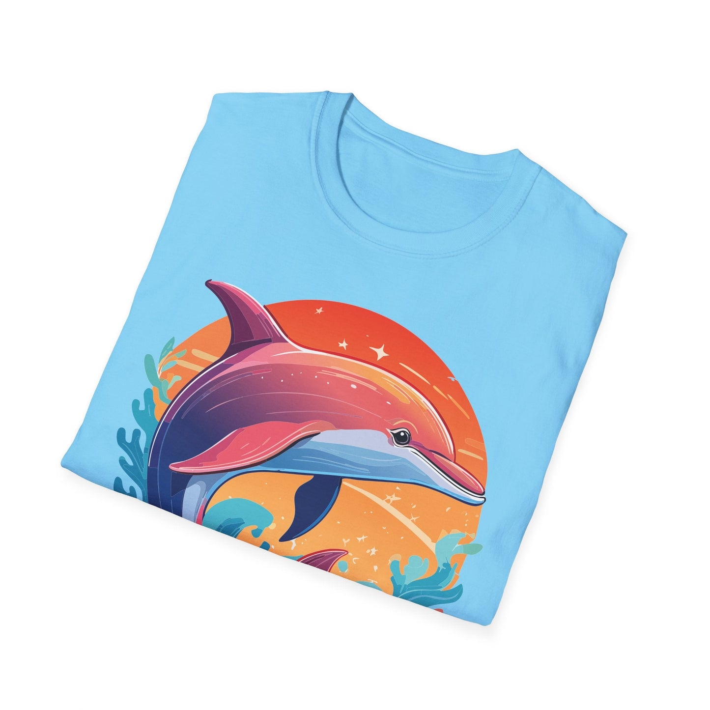 Dolphin Shirt Unisex Tee 100 Percent Ring Spun Cotton Softstyle Gildan 64000 Comfort Fit