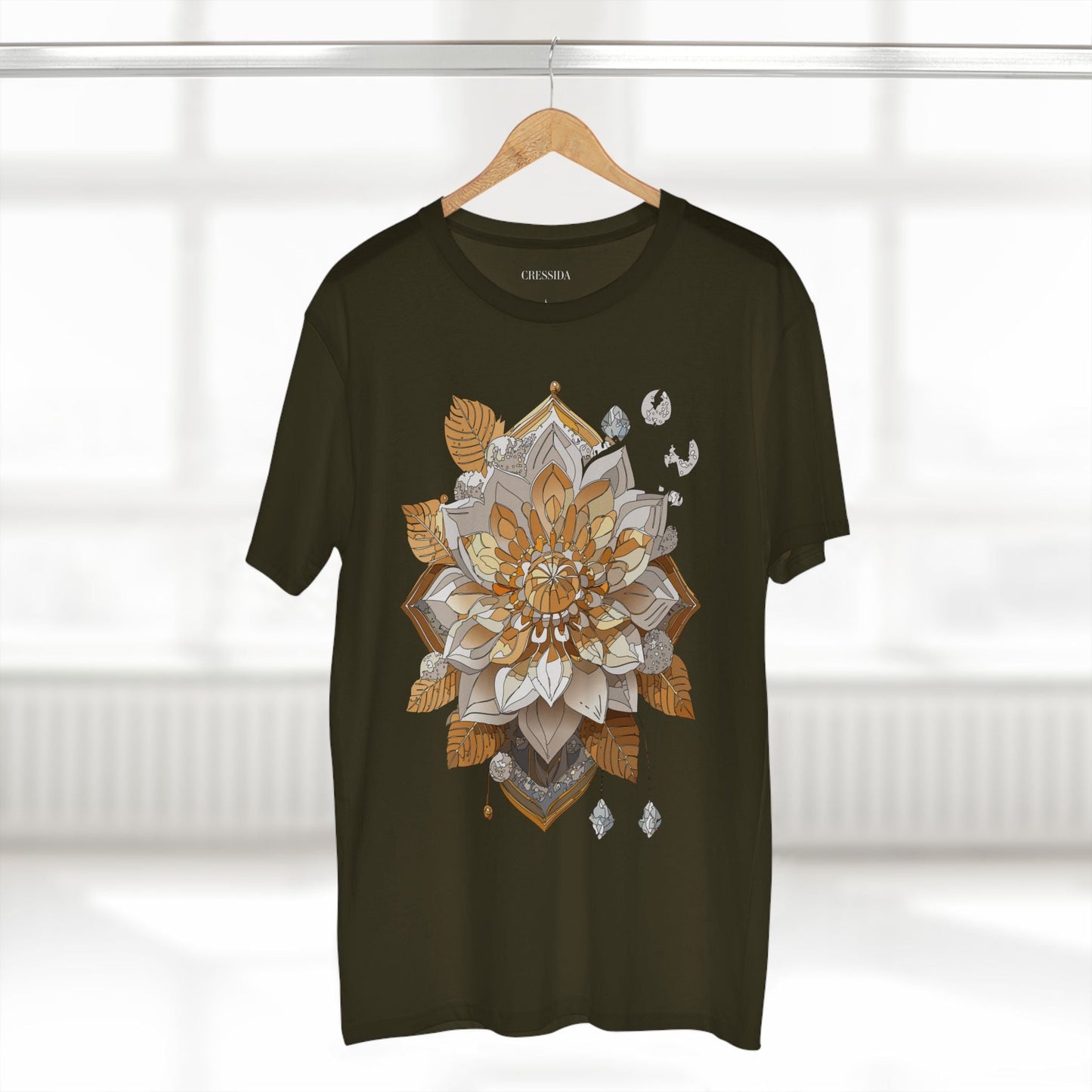 Floral Graphic T-Shirt Unisex 100 Cotton Art Design with Antique Flowers Tee 8