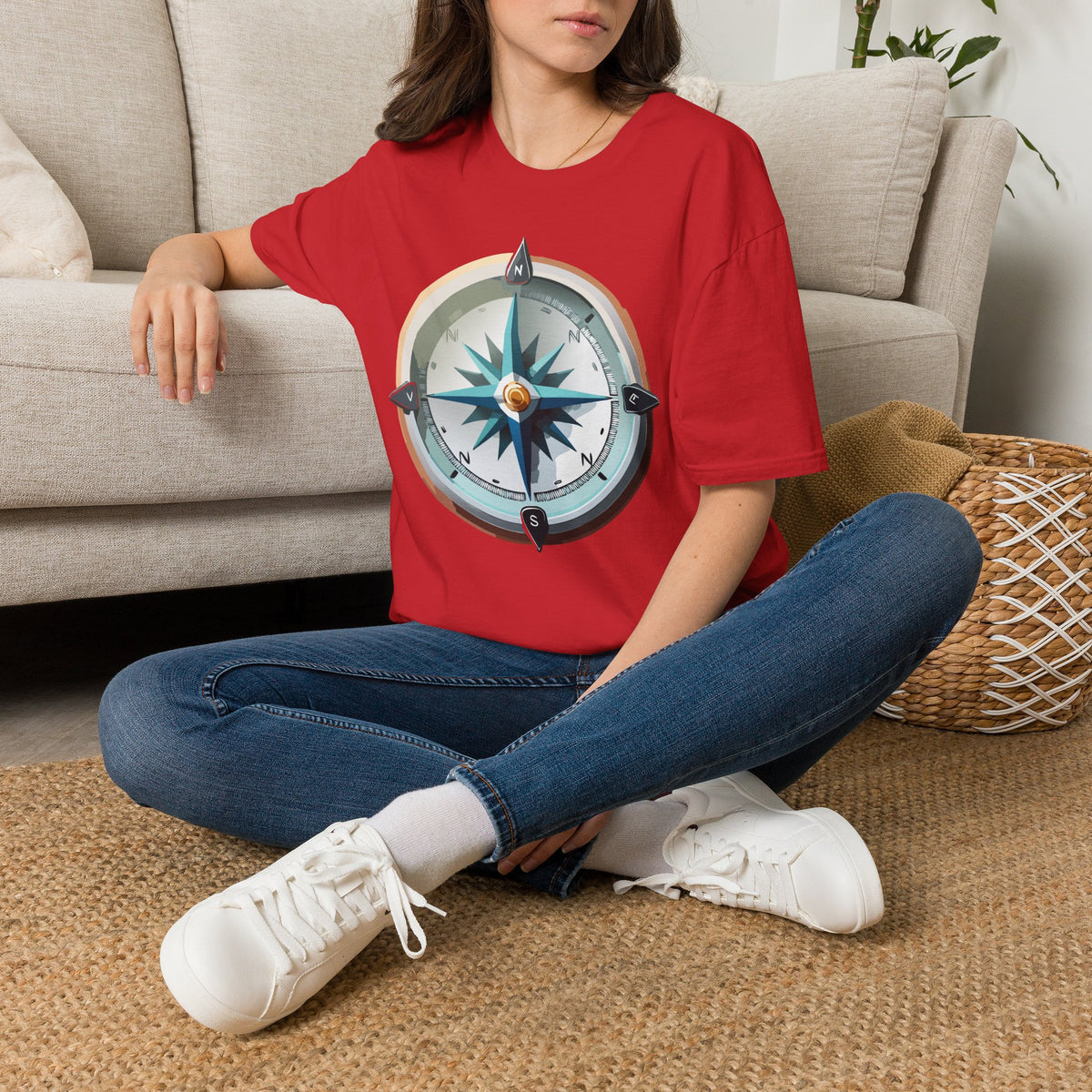 Vintage Compass Tee | Nautical Compass T-Shirt, Adventure Travel Graphic Design Unisex 100 Cotton Gildan T-Shirt