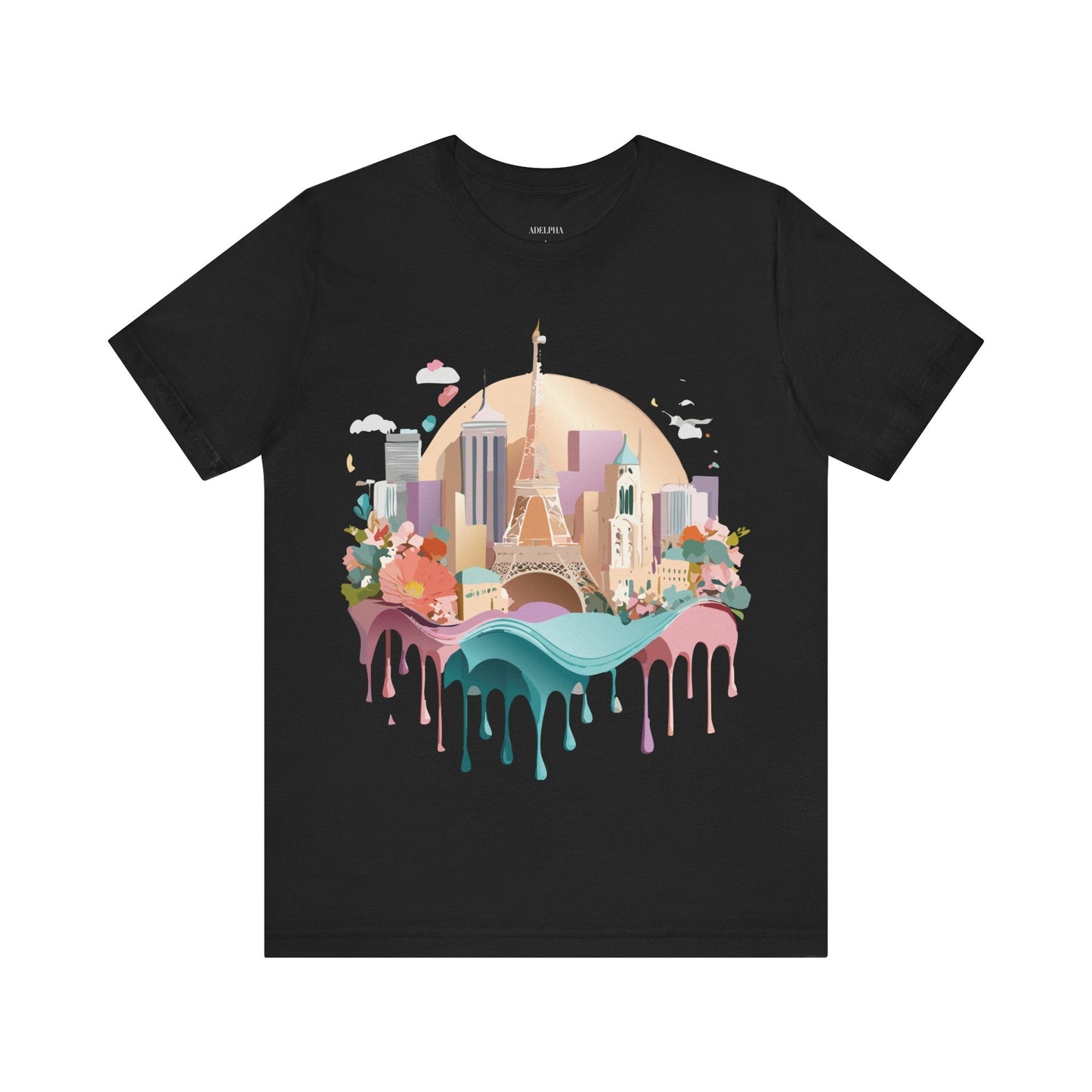 Adelpha Paris Graphic Tee Unisex Short Sleeve Shirt With Vintage Art Design Apparel