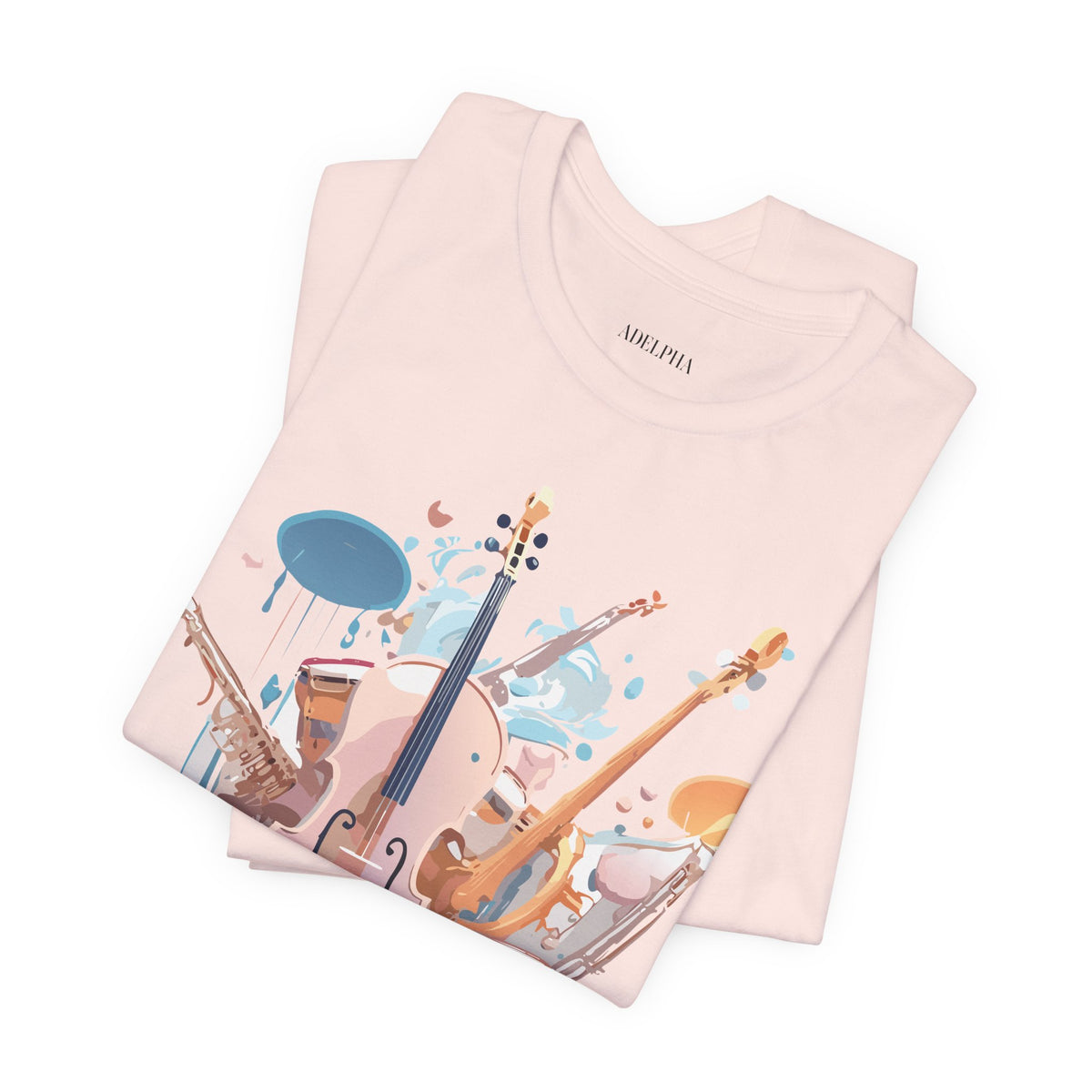 Music Graphic Unisex Cotton Bella+Canvas Tee with Art Design n161