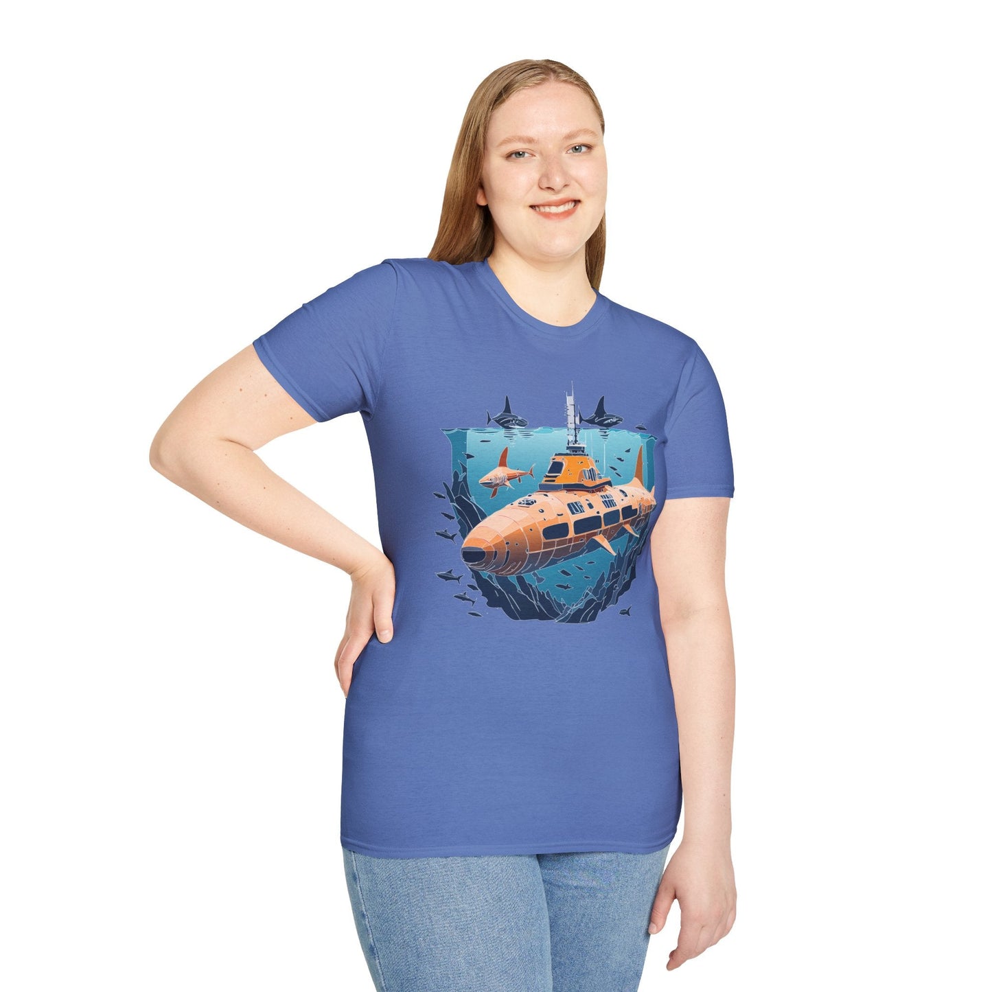 Ocean T Shirt Unisex Gildan Softstyle 64000 Ocean Theme Tee 100 Percent Cotton Fabric