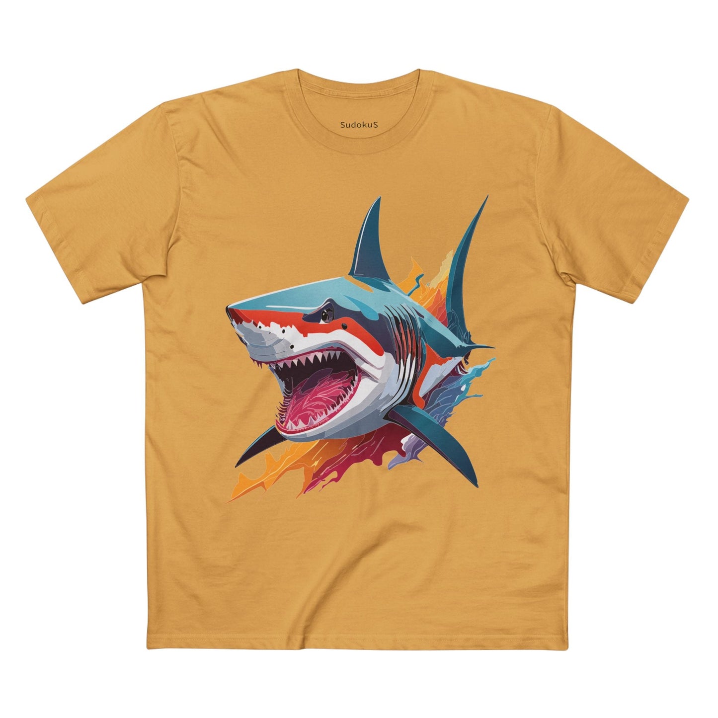 Shark Graphic Unisex 100 Cotton Staple Tee with Animal Design Artwork 12