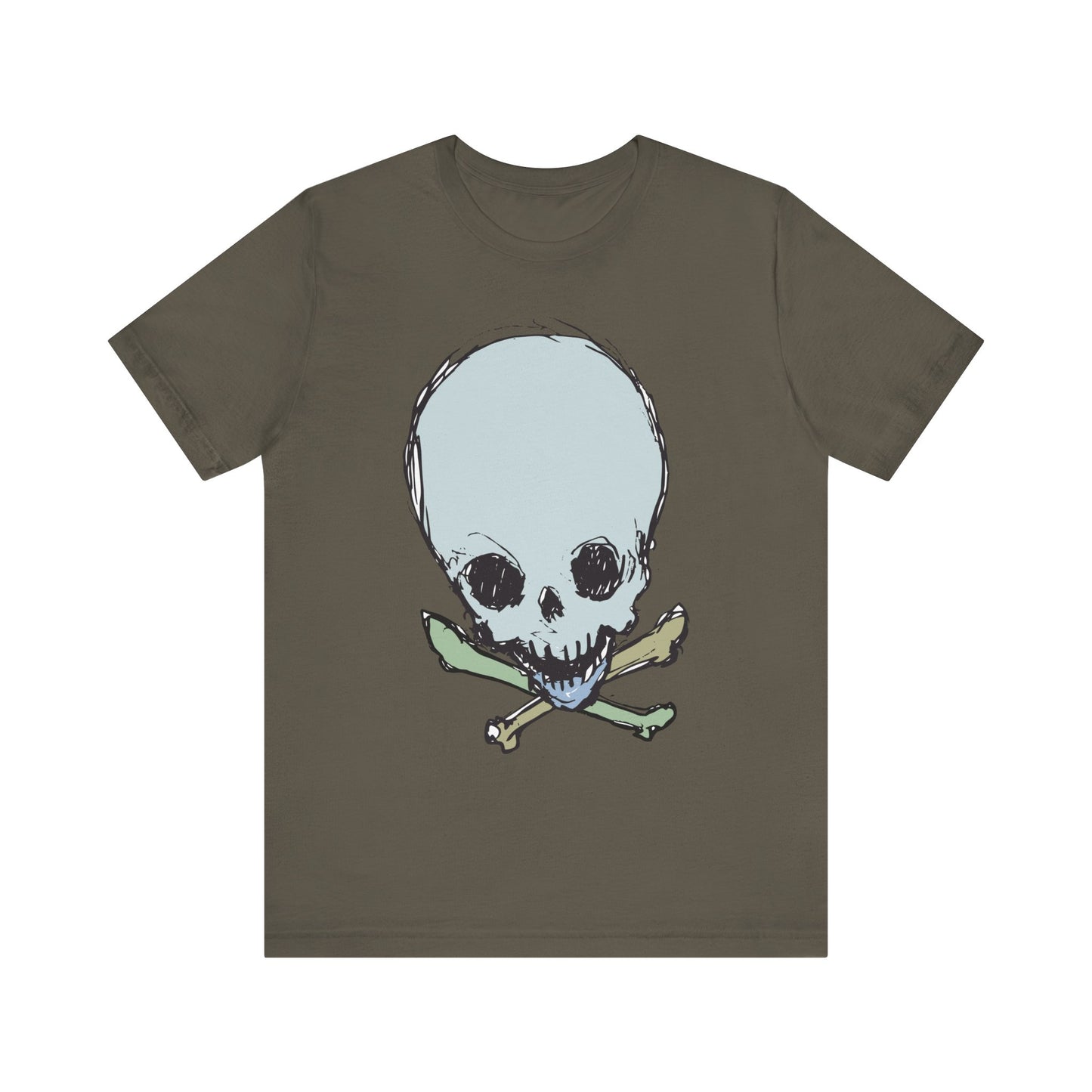 Lt Blue Skull Graphic Design Tee, Skull Shirt, Vintage Tees, Art Design T-Shirt, Vintage Graphic Tee, Art Shirts with Skulls