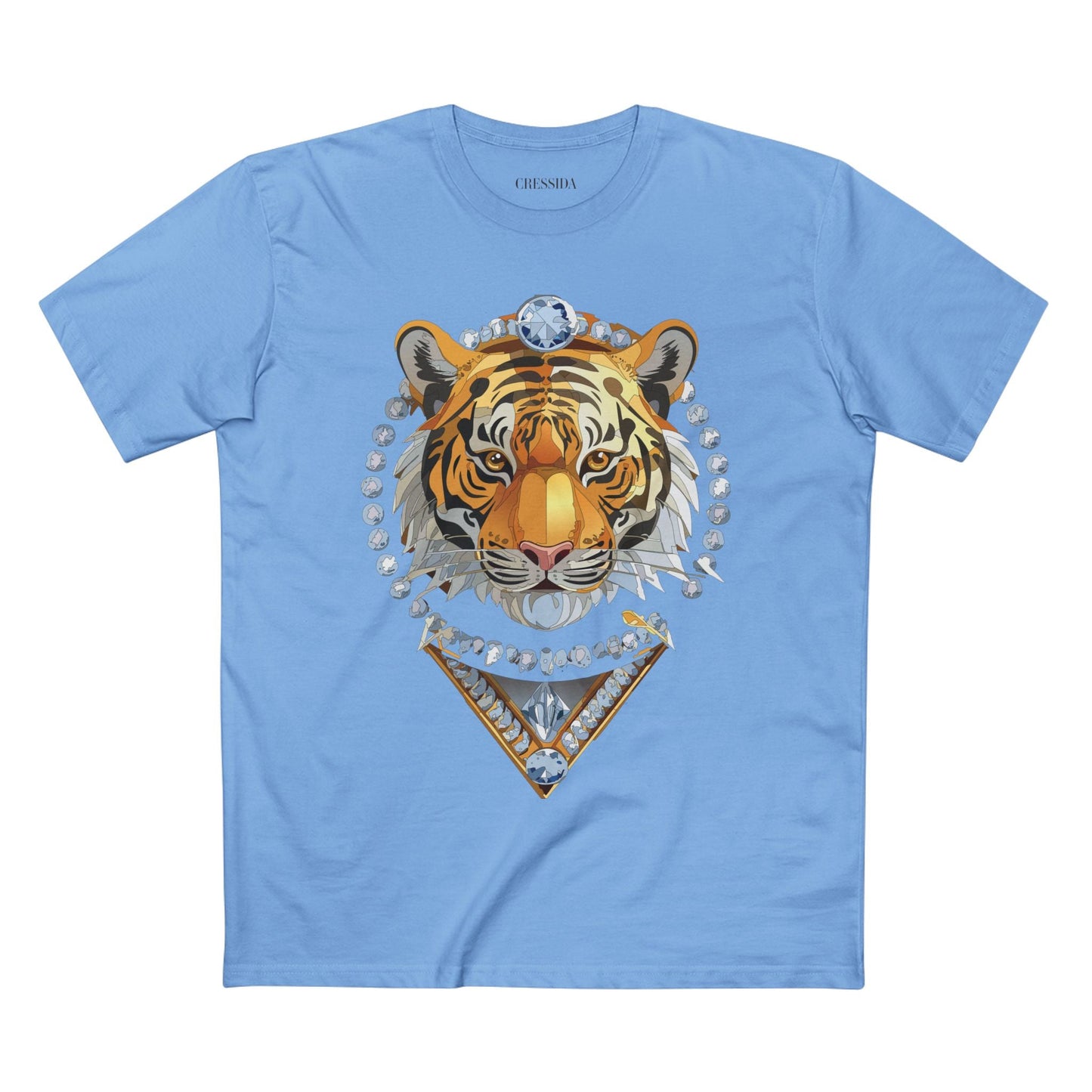 Tiger Graphic Unisex 100 Cotton Tee With Unique Animal Golden Medallion Art Design 5