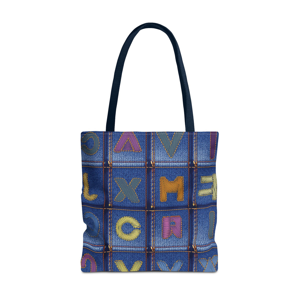 Denim Fabric Imitation Print Unisex Canvas Bag Poly Spun 3 Sizes Tote Bag 187-5