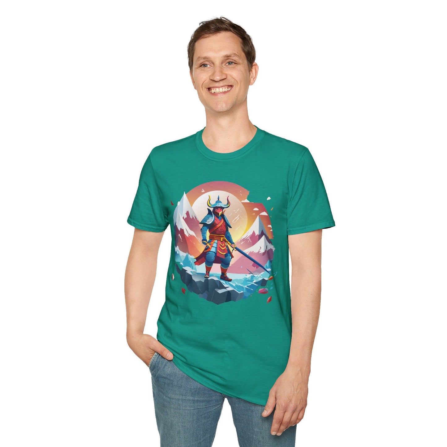 Samurai Style T Shirt Unisex Softstyle 64000 100 Percent Ring Spun Cotton Comfortable Tee