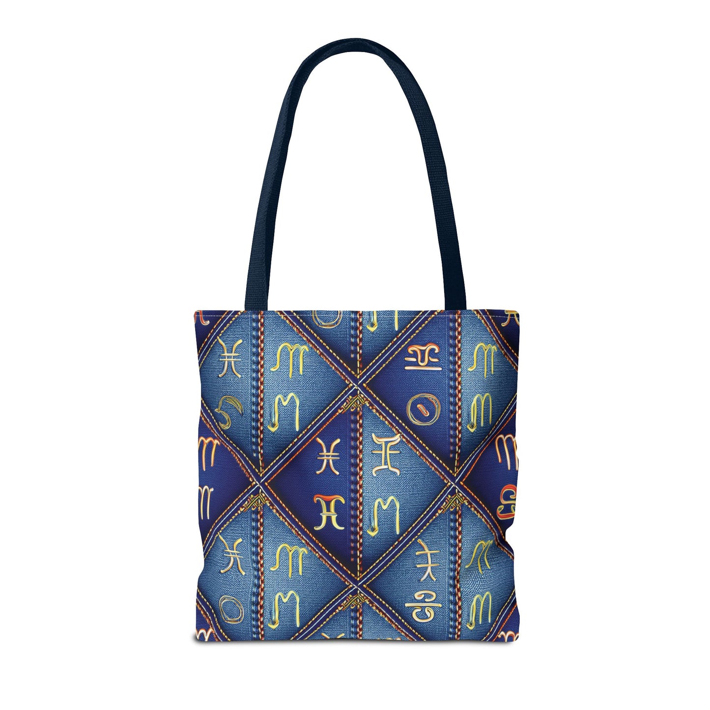 Denim Fabric Imitation Print Unisex Canvas Bag Poly Spun 3 Sizes Tote Bag 184-7