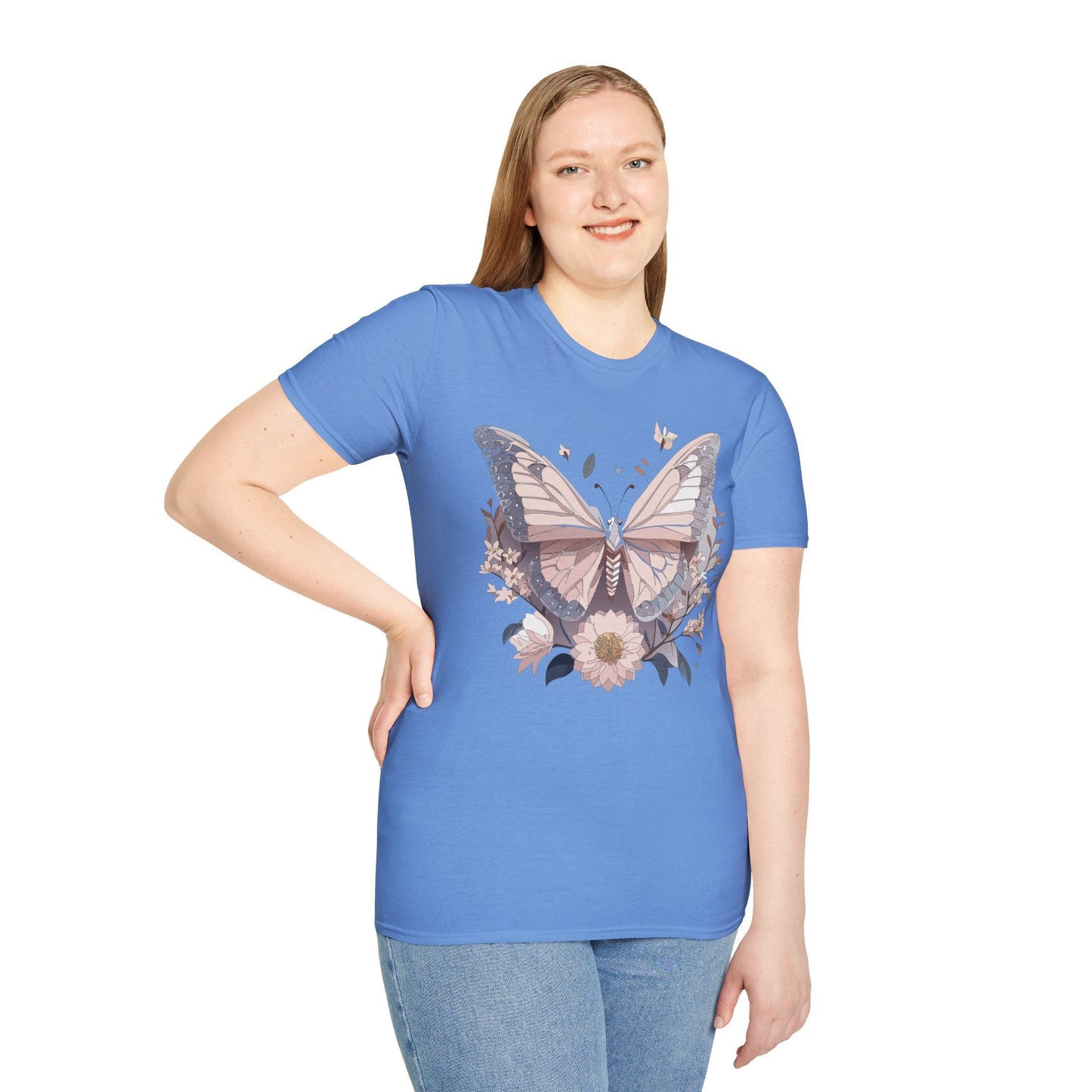 Butterfly Shirt Unisex Gildan Softstyle 64000 Monarch Butterfly Tee 100 Percent Ring Spun Cotton