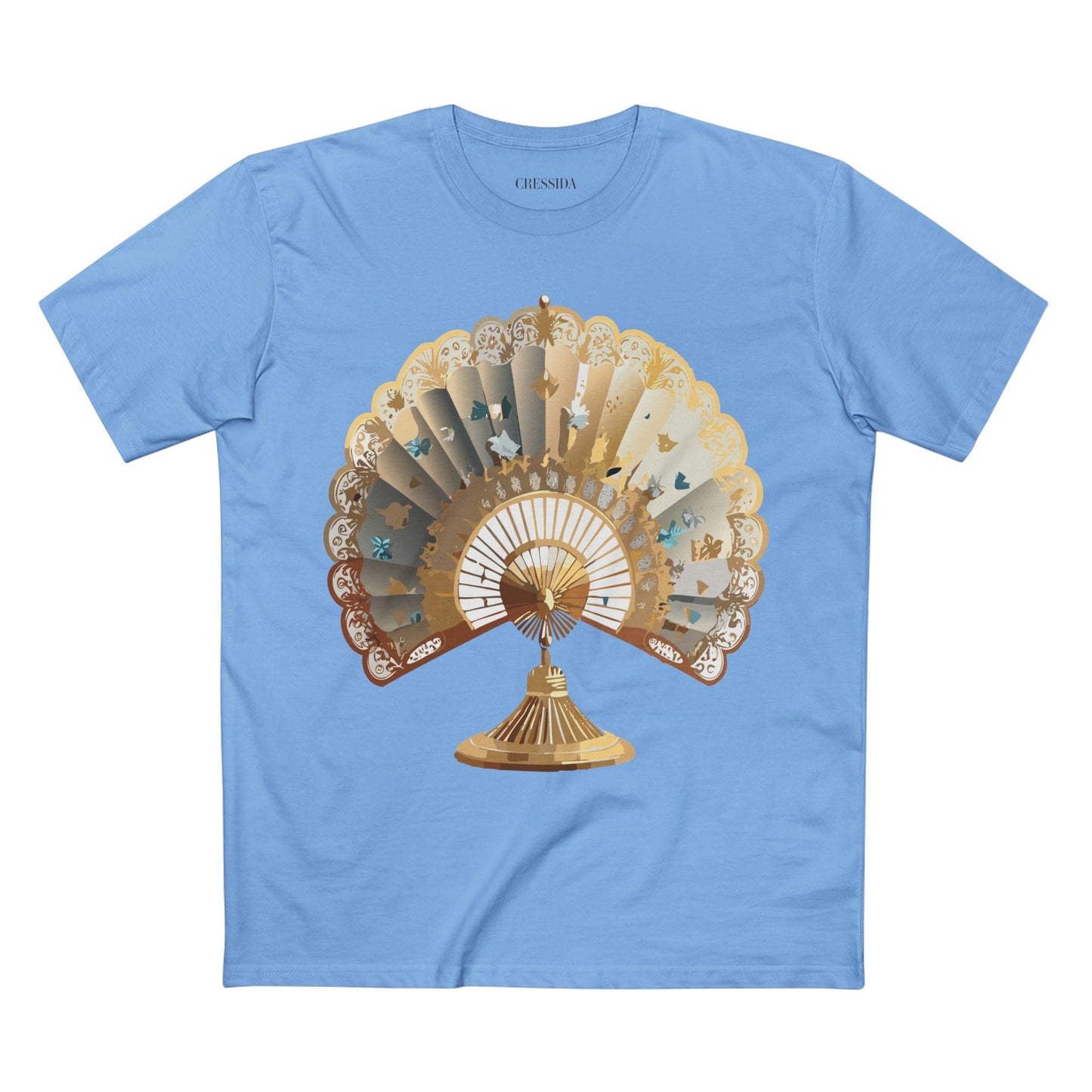 Antique Fan Graphic Design T-Shirt Unisex 100 Cotton Floral Carnival Artwork Tee 22