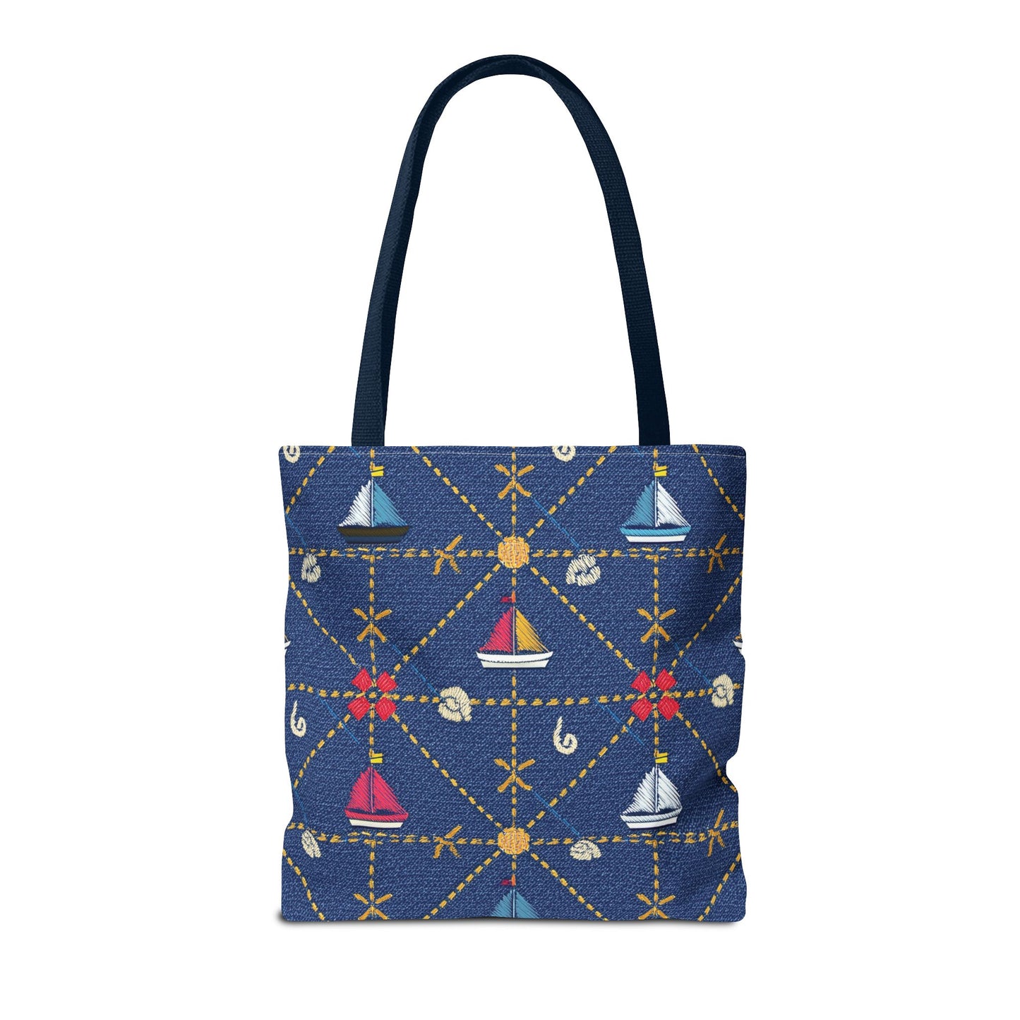 Denim Fabric Imitation Print Unisex Canvas Bag Poly Spun 3 Sizes Tote Bag 182-14