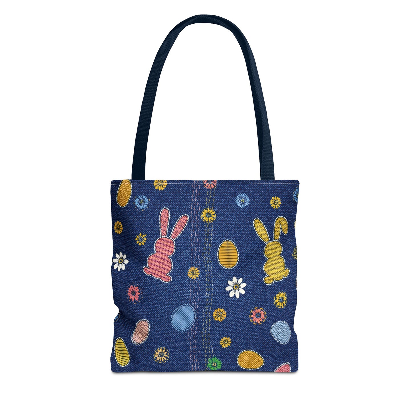 Easter Graphic Design Denim Fabric Imitation Print Unisex Canvas Bag Poly Spun 3 Sizes Tote Bag 204-4