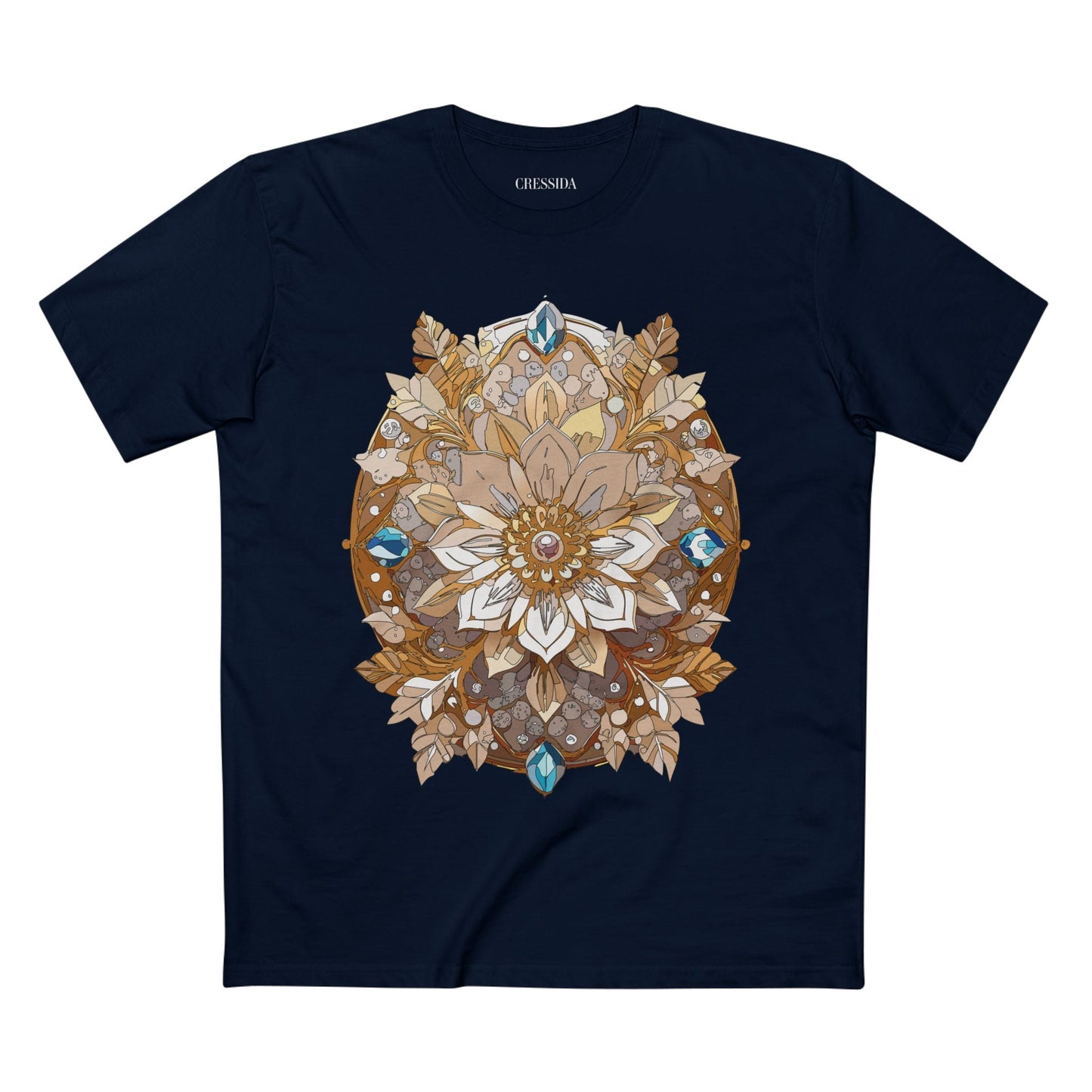 Floral Graphic T-Shirt Unisex 100 Cotton Art Design with Antique Flowers Tee 23
