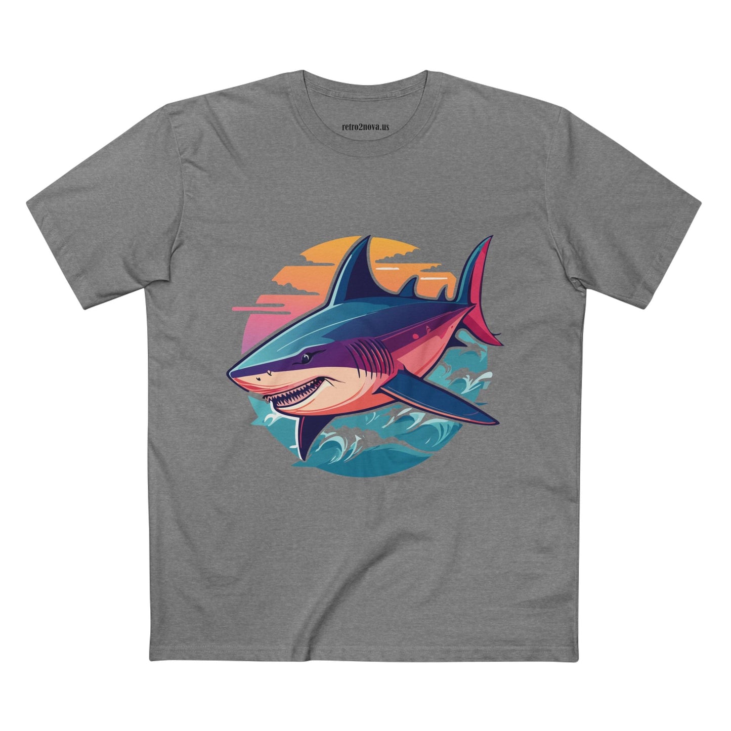 Shark Animal Shirt Unisex Premium Cotton Tee With Original Art Design From Retro2Nova Art Collection Breathable Everyday