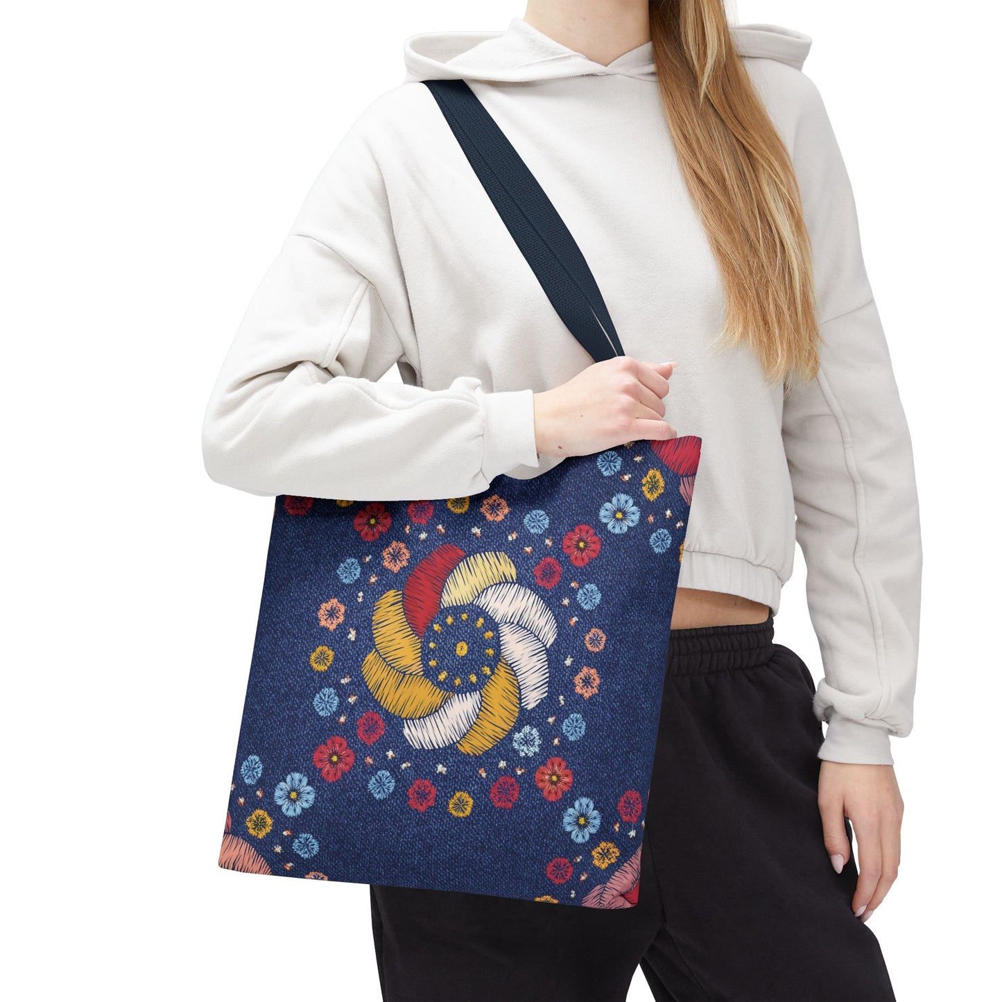 Denim Fabric Imitation Print Unisex Canvas Bag Poly Spun 3 Sizes Tote Bag 153
