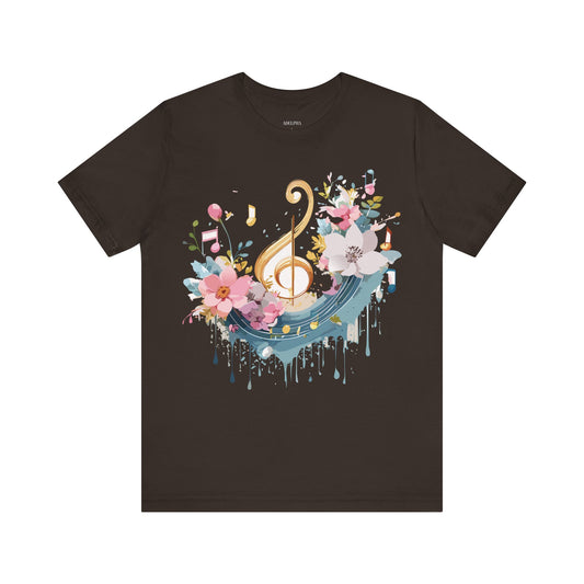 Music Graphic Unisex Cotton Bella+Canvas Tee with Art Design n158