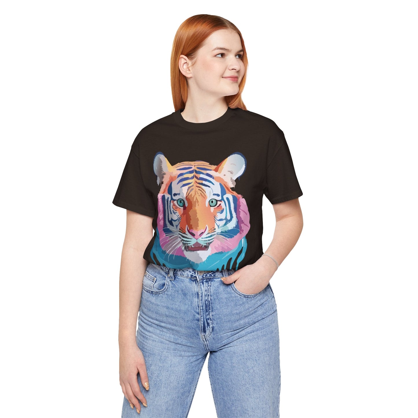 Tiger Graphic Unisex 100 Cotton Vintage Art with Animal Tee 17