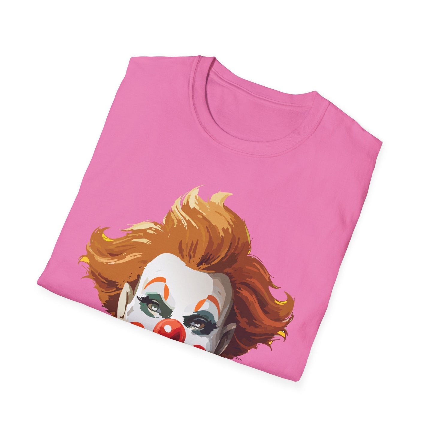 Clown Theme T Shirt Funny Man Circus Scary Man Unisex Gildan Softstyle Graphic Tee Everyday Wear