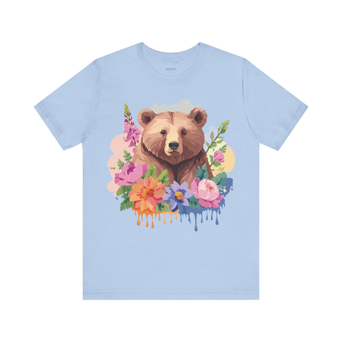 Bear Graphic Unisex Cotton Bella+Canvas Tee with Art Animal Design e1