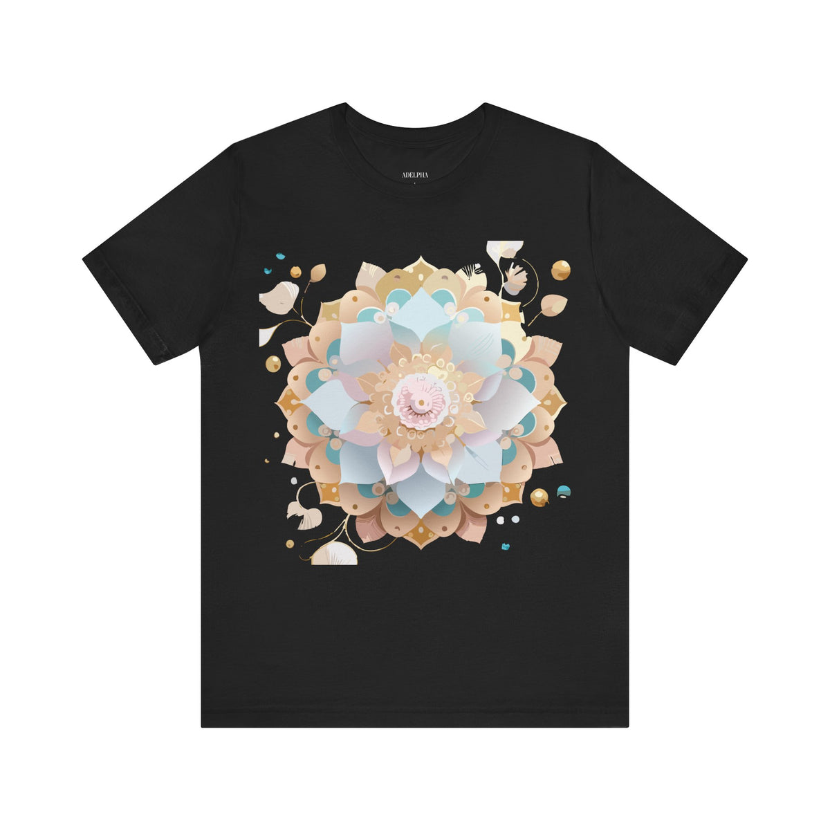 Mandala Graphic Unisex Cotton Bella+Canvas Tee with Floral Art Design n140