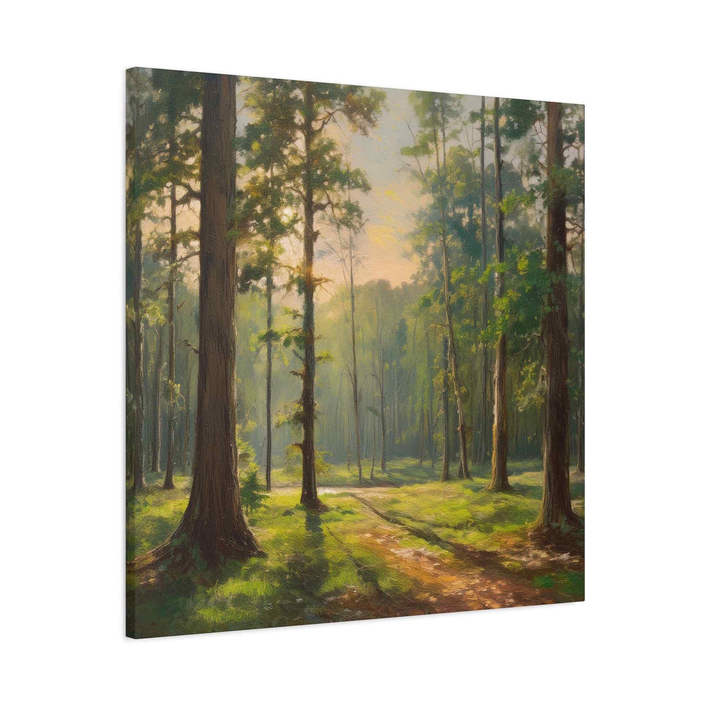 Forest Print Canvas, Trees Oil Paint Print 20x20, 24x24, 30x30, 32x32, 36x36 Art Design Print Pine-Wood Inner Frame MC-69