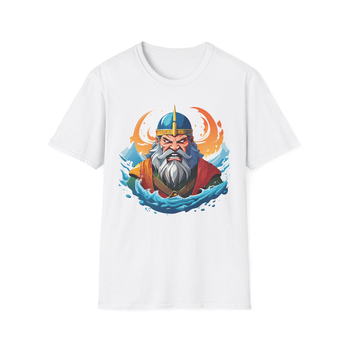 Viking Sea King T-Shirt | Norse Warrior Helmet Illustration