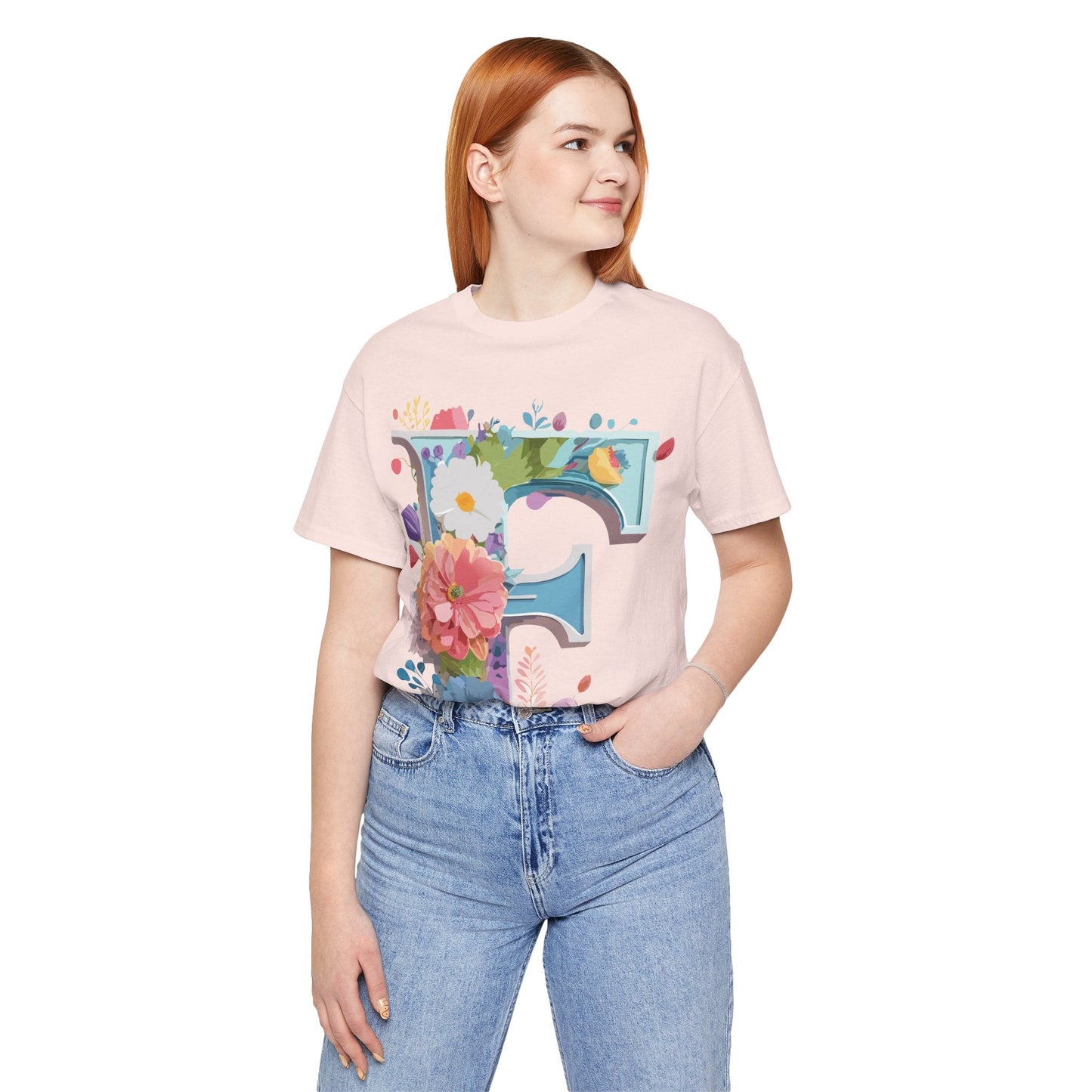 Letter F Shirt Unisex Graphic Tee Vintage Inspired Artwork By Adelpha Short Sleeve
