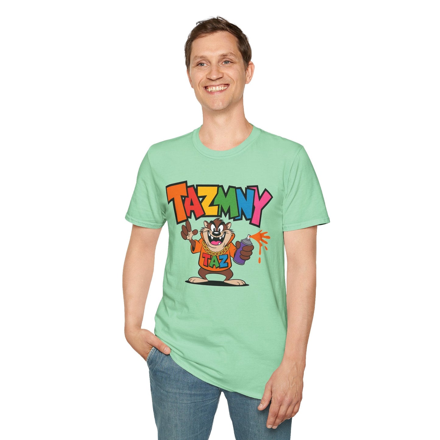 Unisex Cartoon T Shirt With Animation Print Funny Animals Softstyle Tee From Gildan 64000