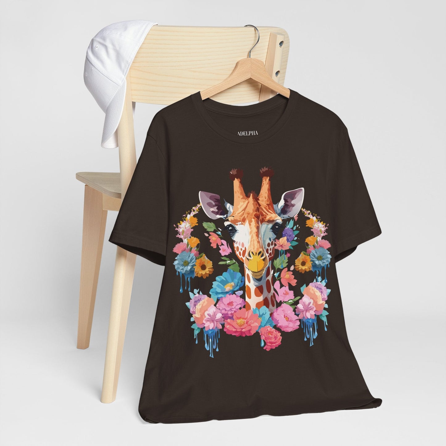 Giraffe Graphic Unisex 100 Cotton Vintage Animal Art T-Shirt 1