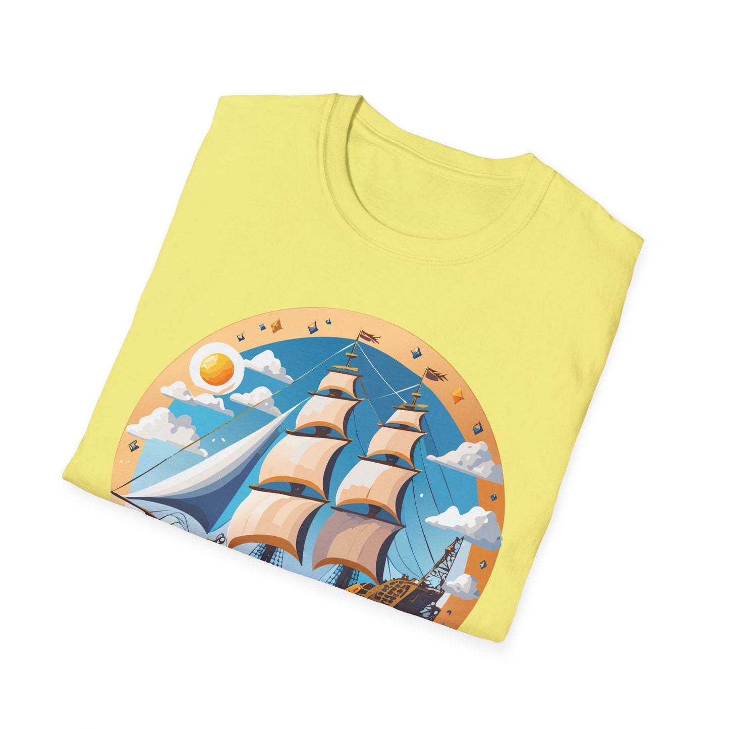 Unisex Nautical Frigate Ship T Shirt Vessel Tee Gildan Softstyle 64000 100 Percent Ring Spun Cotton