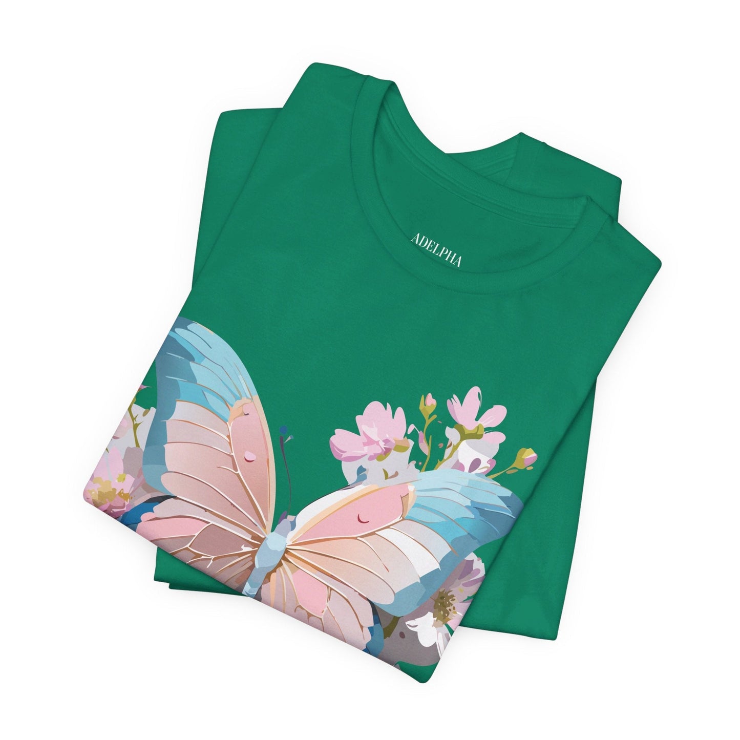 Butterfly Graphic Unisex 100 Cotton Lightweight Vintage Floral Design Jersey Tee 25
