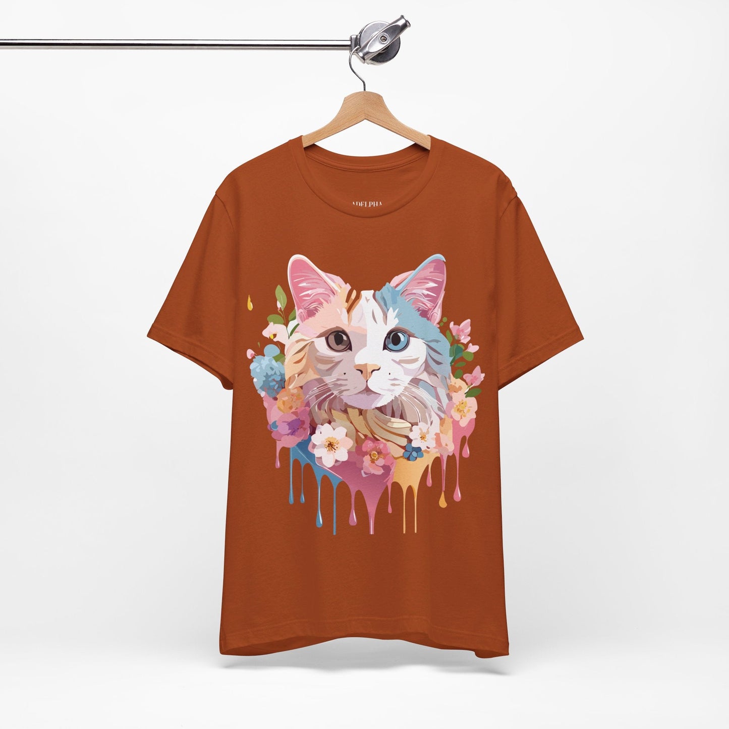 Cat Graphic Tee Unisex Short Sleeve Shirt Featuring Vintage Adelpha Artwork