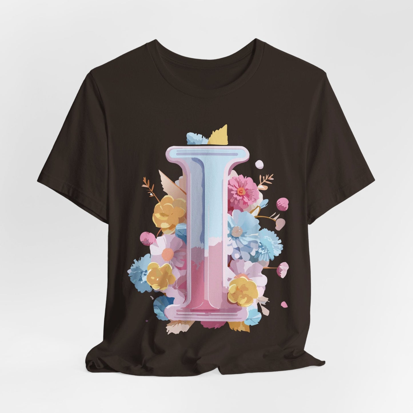 Letter I Shirt Unisex Graphic Tee Vintage Inspired Adelpha Art Design Short Sleeve
