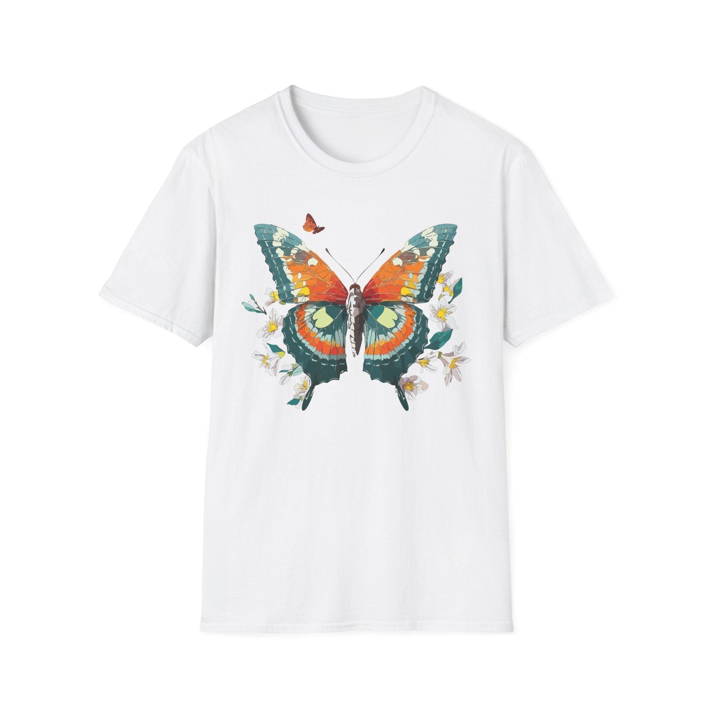 Butterfly T Shirt Unisex Softstyle Gildan 64000 100 Percent Ring Spun Cotton Monarch Tee