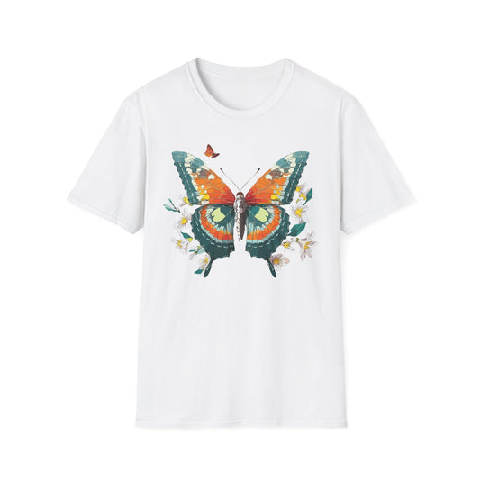 Butterfly T Shirt Unisex Softstyle Gildan 64000 100 Percent Ring Spun Cotton Monarch Tee