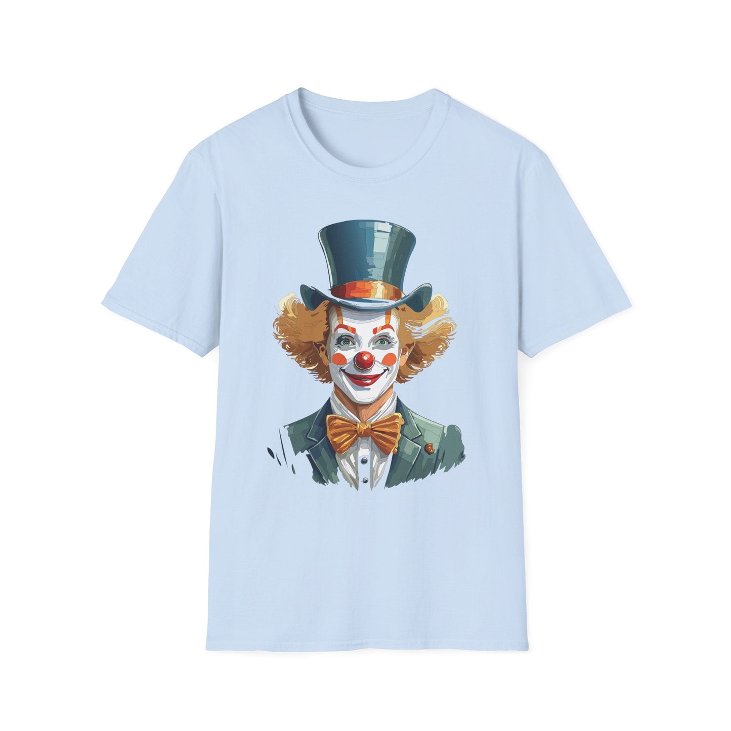 Funny Clown Shirt Unisex T Shirt Circus Style Tee With Scary Man Artwork Gildan 64000