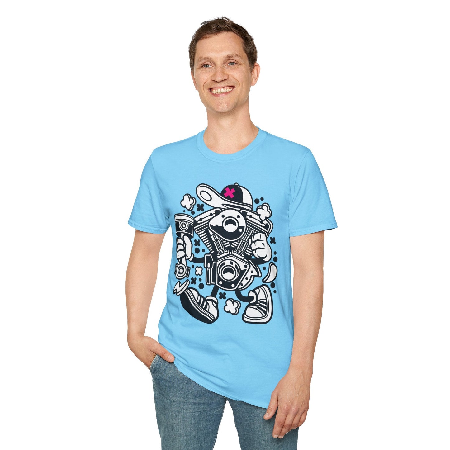Cartoon T Shirt Animation Tee Funny Tee Unisex Gildan Softstyle 64000 100 Percent Cotton