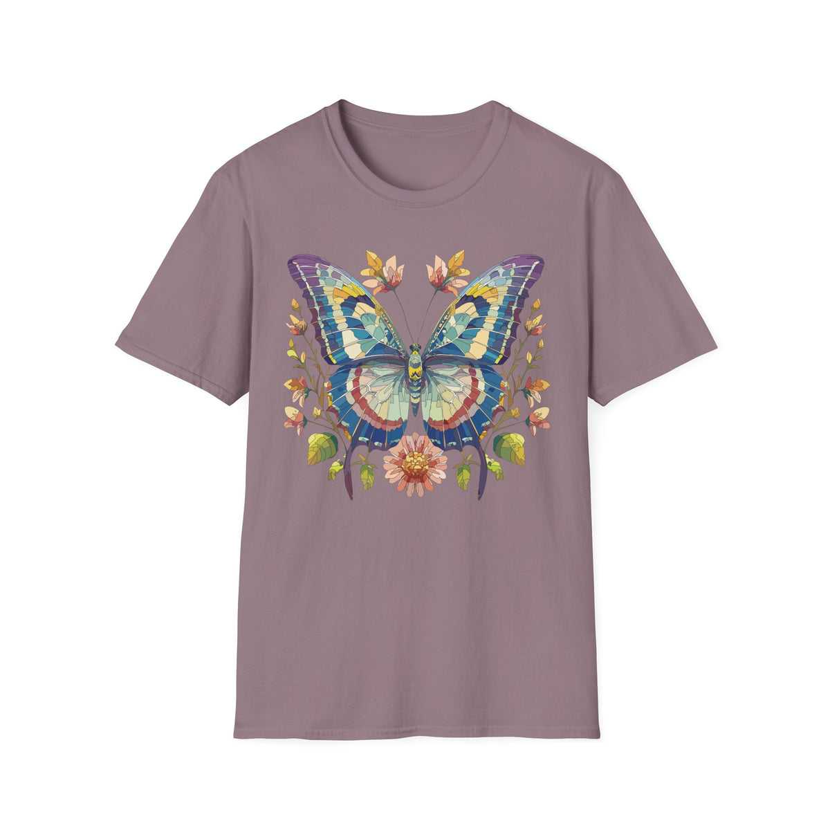 Colorful Watercolor Butterfly T-Shirt | Floral Wings Boho Nature Graphic Tee Unisex 100 Cotton Gildan T-Shirt